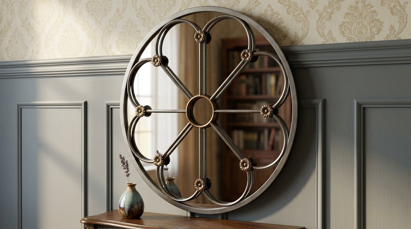 anne-marie-mirrored-wall-art Anne Marie Mirrored Wall Art with platinum metal frame