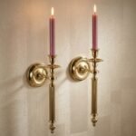 Vienne Taper Wall Sconce Pair with polished brass finish
