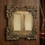Fleurista Antique Brass Switchplates with antique brass finish