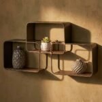 Brandon Wall Shelf with interlocking metal design