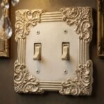 Fleurista Ivory Gold Switchplates with filigree scrollwork