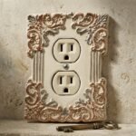 Fleurista Ivory Gold Switchplates hand-cast from aluminum