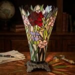 Shyla Floral Stained Glass Wall Sconce in burnished bronze finish