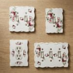 June Rose Floral Switchplates with white porcelain finish