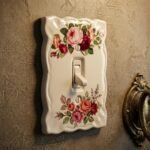 June Rose Floral Switchplates featuring pink and burgundy roses