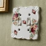 June Rose Floral Switchplates with glossy glazed surface