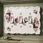 June Rose Floral Switchplates with scalloped edges