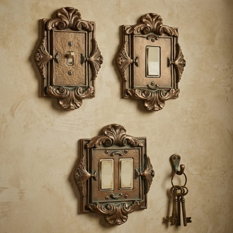 Baroque Gold Switchplate wall mounted