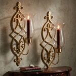 Arika Satin Nickel Wall Sconce Pair elegant brass wall sconces